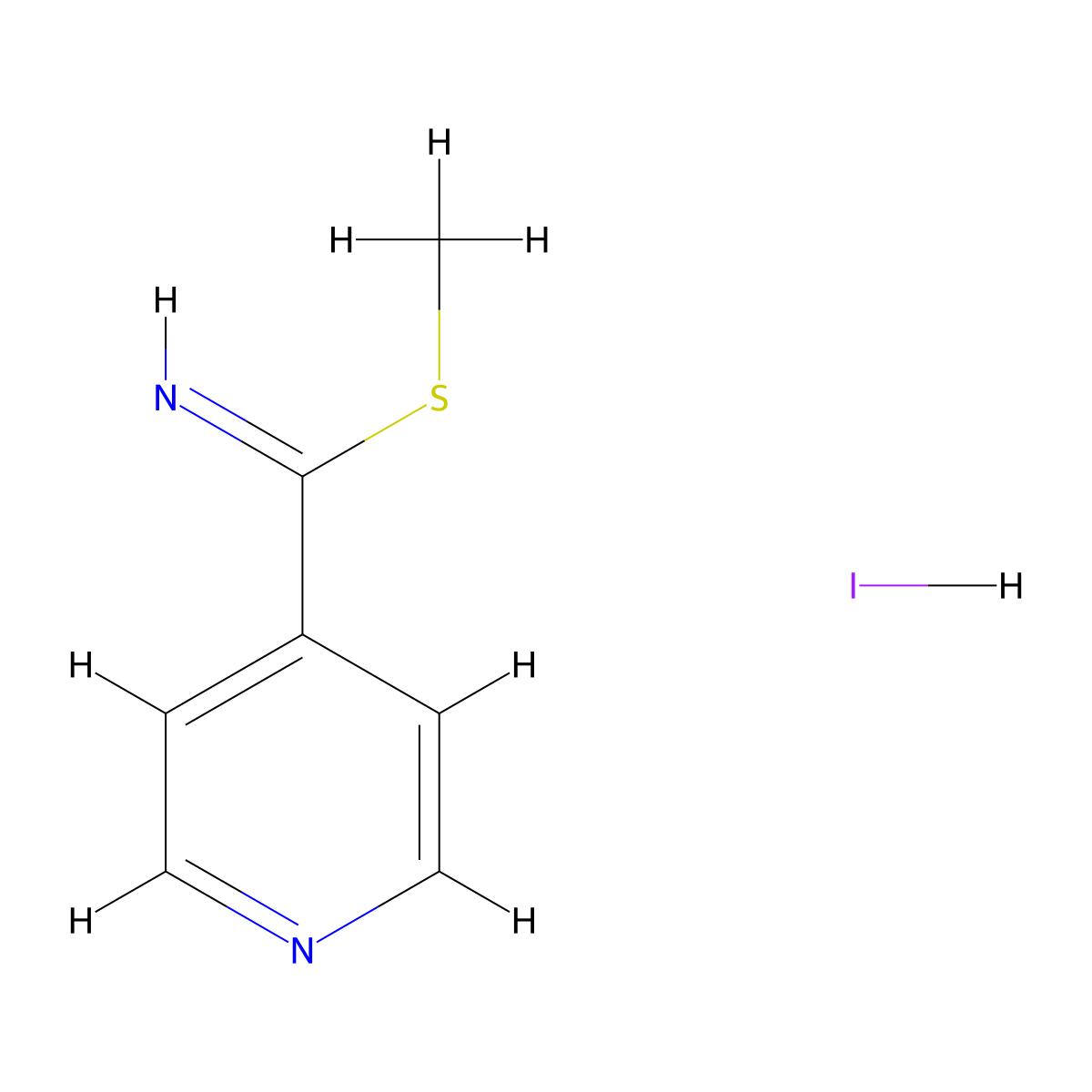 S-Methyl-4-pyridylthioimidate hydroiodide molecular structure, CAS 1185165-63-2