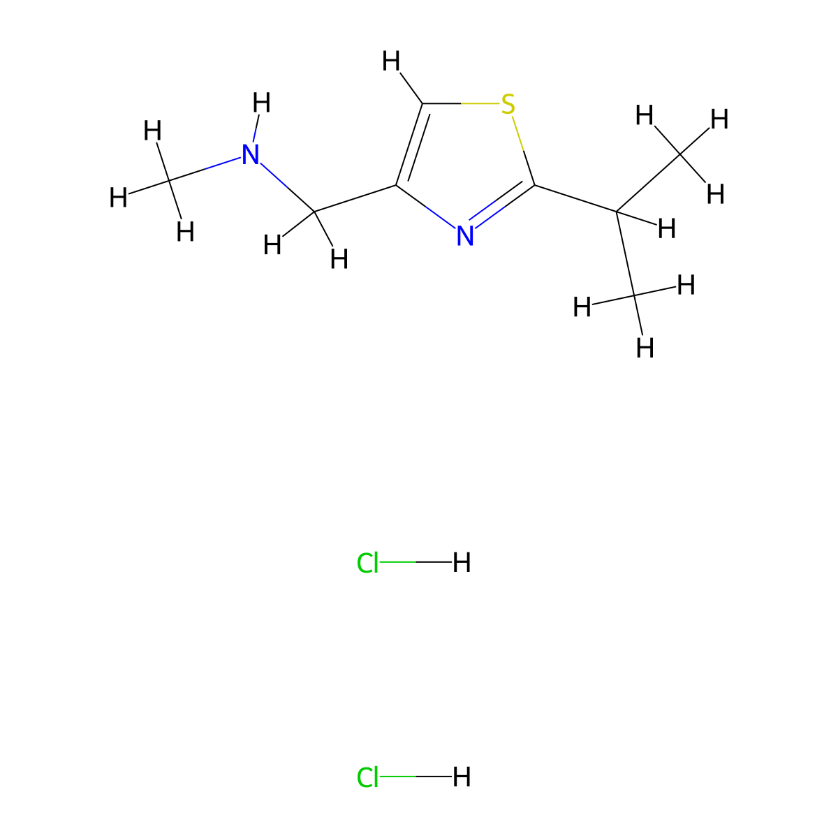 1-(2-isopropyl-1,3-thiazol-4-yl)-N-methylmethanamine dihydrochloride molecular structure, CAS 1185167-55-8