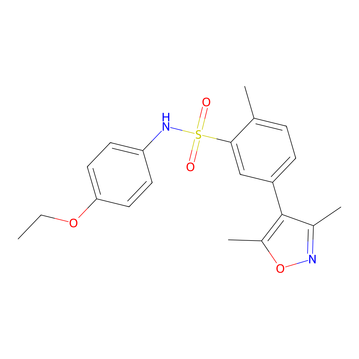 5-(3,5-dimethylisoxazol-4-yl)-N-(4-ethoxyphenyl)-2-methylbenzenesulfonamide molecular structure, CAS 1185167-59-2