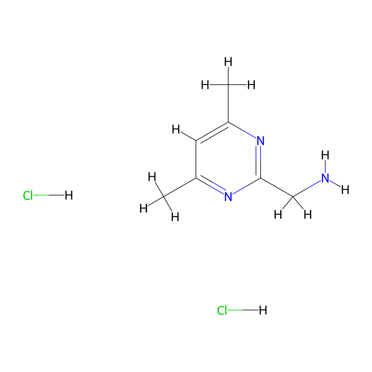 [(4,6-Dimethyl-2-pyrimidinyl)methyl]amine dihydrochloride molecular structure, CAS 1185168-17-5