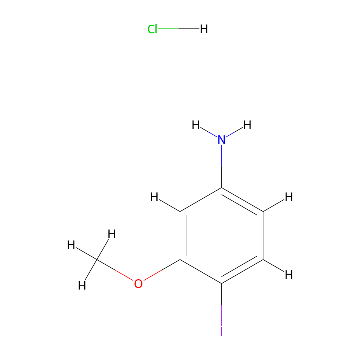 4-Iodo-3-methoxyaniline hydrochloride molecular structure, CAS 1185168-45-9