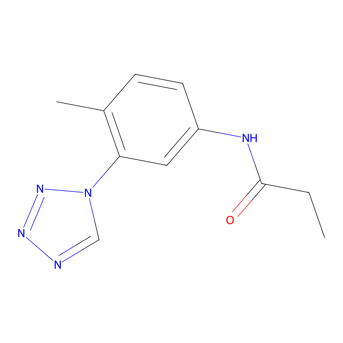 n-(4-Methyl-3-(1h-tetrazol-1-yl)phenyl)propionamide molecular structure, CAS 1185168-71-1