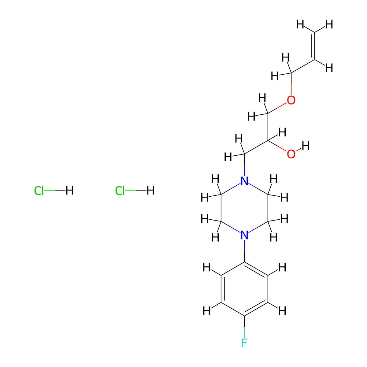1-(Allyloxy)-3-(4-(4-fluorophenyl)piperazin-1-yl)propan-2-ol dihydrochloride molecular structure, CAS 1185168-80-2