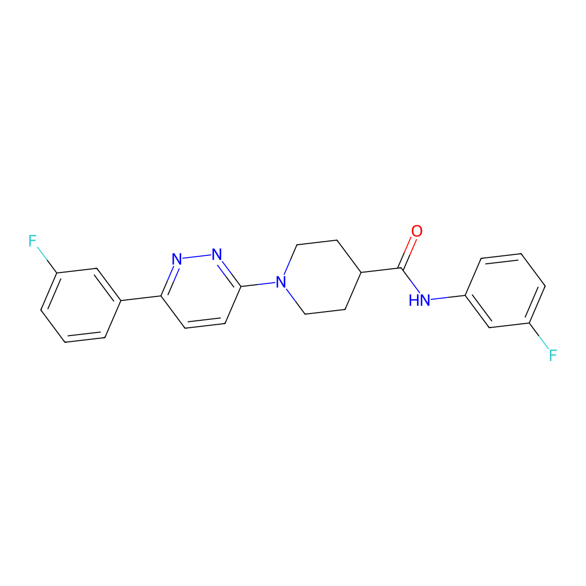 N-(3-fluorophenyl)-1-[6-(3-fluorophenyl)pyridazin-3-yl]piperidine-4-carboxamide molecular structure, CAS 1185169-25-8