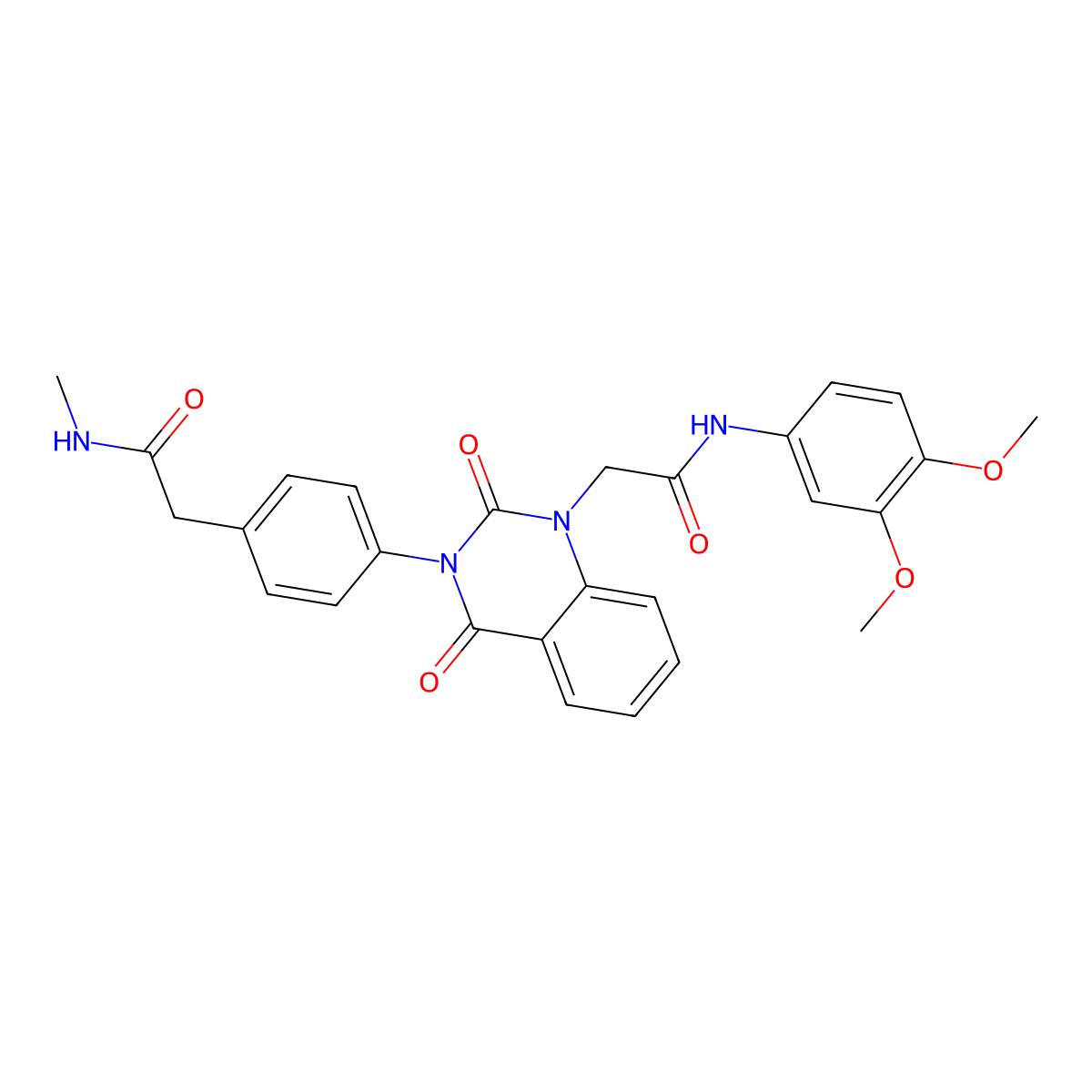 2-[4-(1-{[(3,4-dimethoxyphenyl)carbamoyl]methyl}-2,4-dioxo-1,2,3,4-tetrahydroquinazolin-3-yl)phenyl]-N-methylacetamide molecular structure, CAS 1185169-38-3