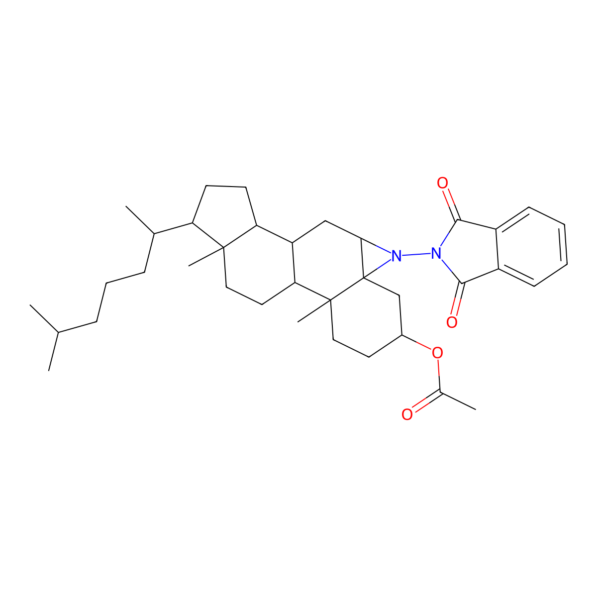 3-Acetoxycholestanol(5,6-b)(N-phthalimido)aziridine molecular structure, CAS 118517-20-7