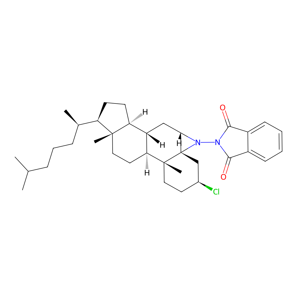 3beta-Chloro-5alpha-cholestano(5,6-b)-N-phthalimidoaziridine molecular structure, CAS 118517-21-8