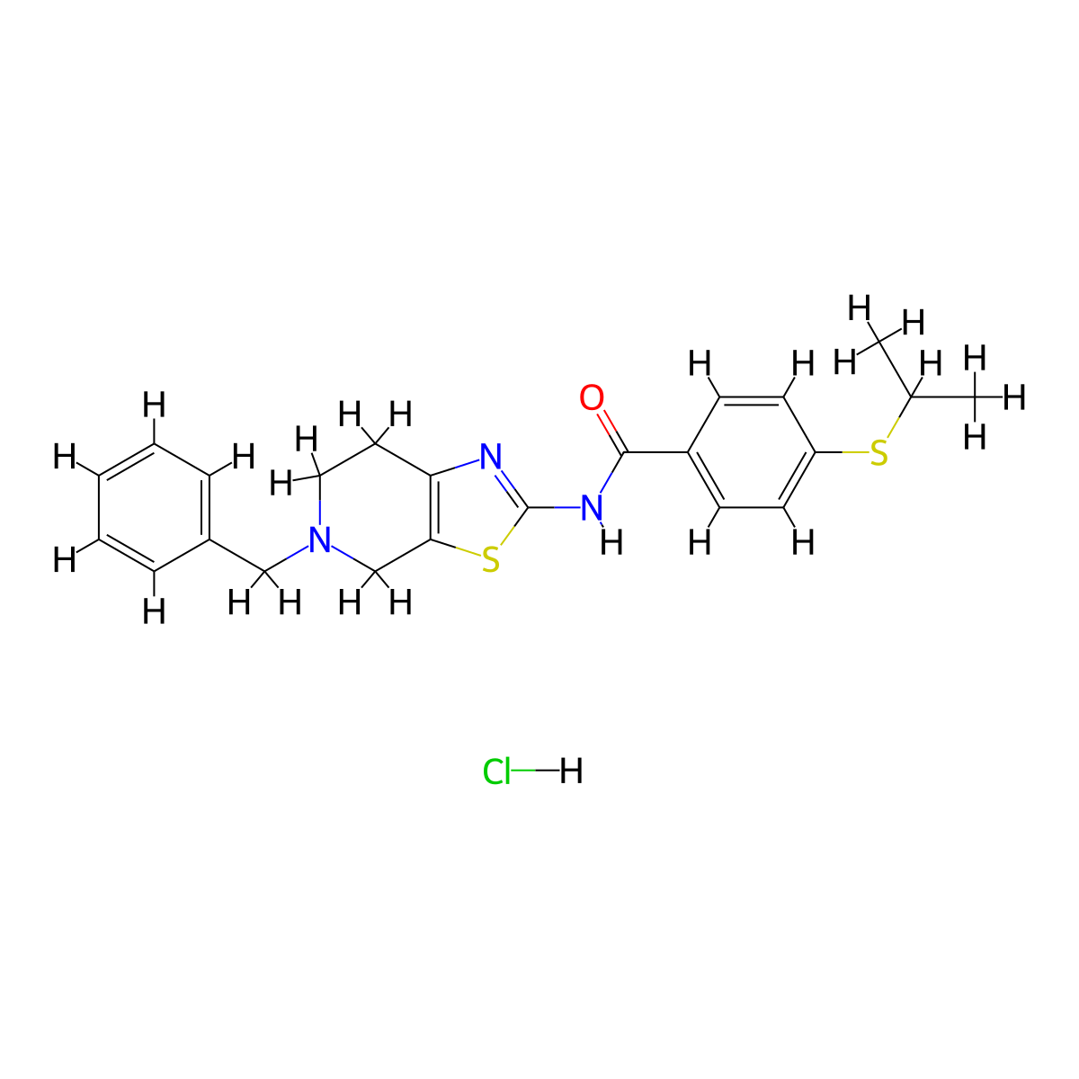 N-(5-benzyl-4,5,6,7-tetrahydrothiazolo[5,4-c]pyridin-2-yl)-4-(isopropylthio)benzamide hydrochloride molecular structure, CAS 1185170-34-6