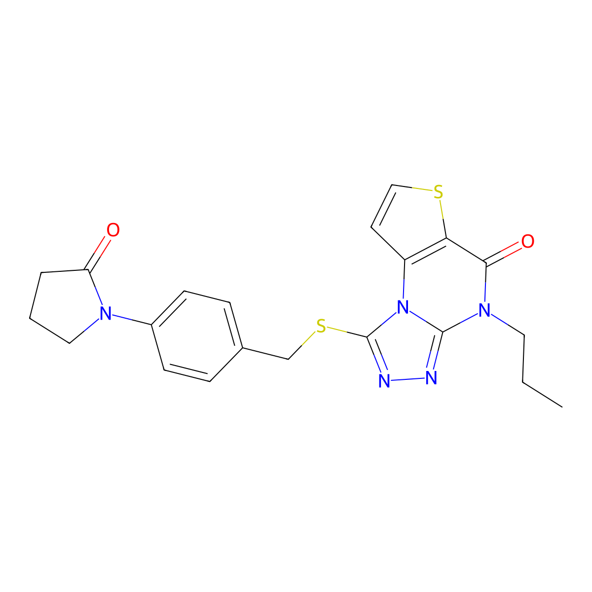1-((4-(2-oxopyrrolidin-1-yl)benzyl)thio)-4-propylthieno[2,3-e][1,2,4]triazolo[4,3-a]pyrimidin-5(4H)-one molecular structure, CAS 1185171-03-2