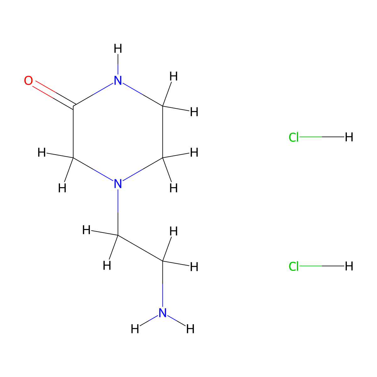 4-(2-Aminoethyl)piperazin-2-one dihydrochloride molecular structure, CAS 1185173-26-5