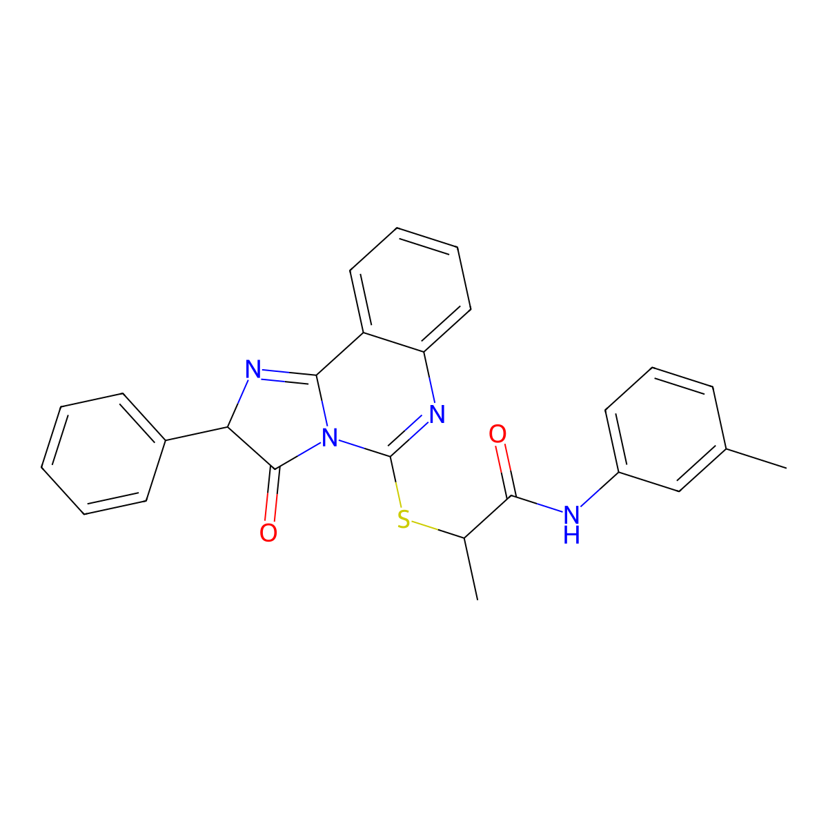 2-((3-oxo-2-phenyl-2,3-dihydroimidazo[1,2-c]quinazolin-5-yl)thio)-N-(m-tolyl)propanamide molecular structure, CAS 1185173-81-2