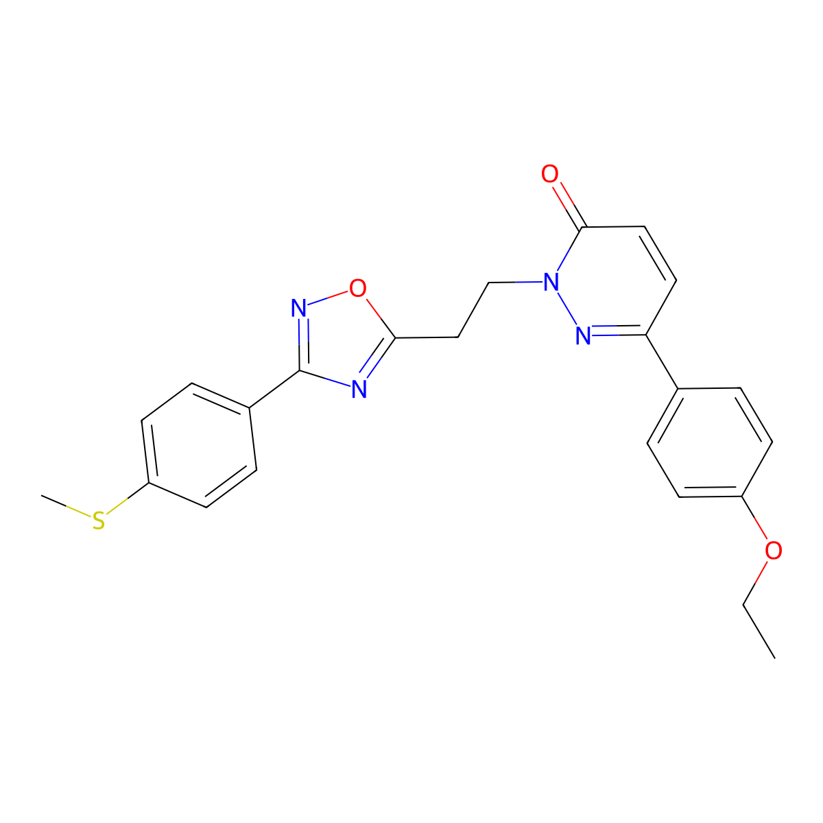 6-(4-Ethoxyphenyl)-2-(2-{3-[4-(methylsulfanyl)phenyl]-1,2,4-oxadiazol-5-yl}ethyl)-2,3-dihydropyridazin-3-one molecular structure, CAS 1185173-94-7