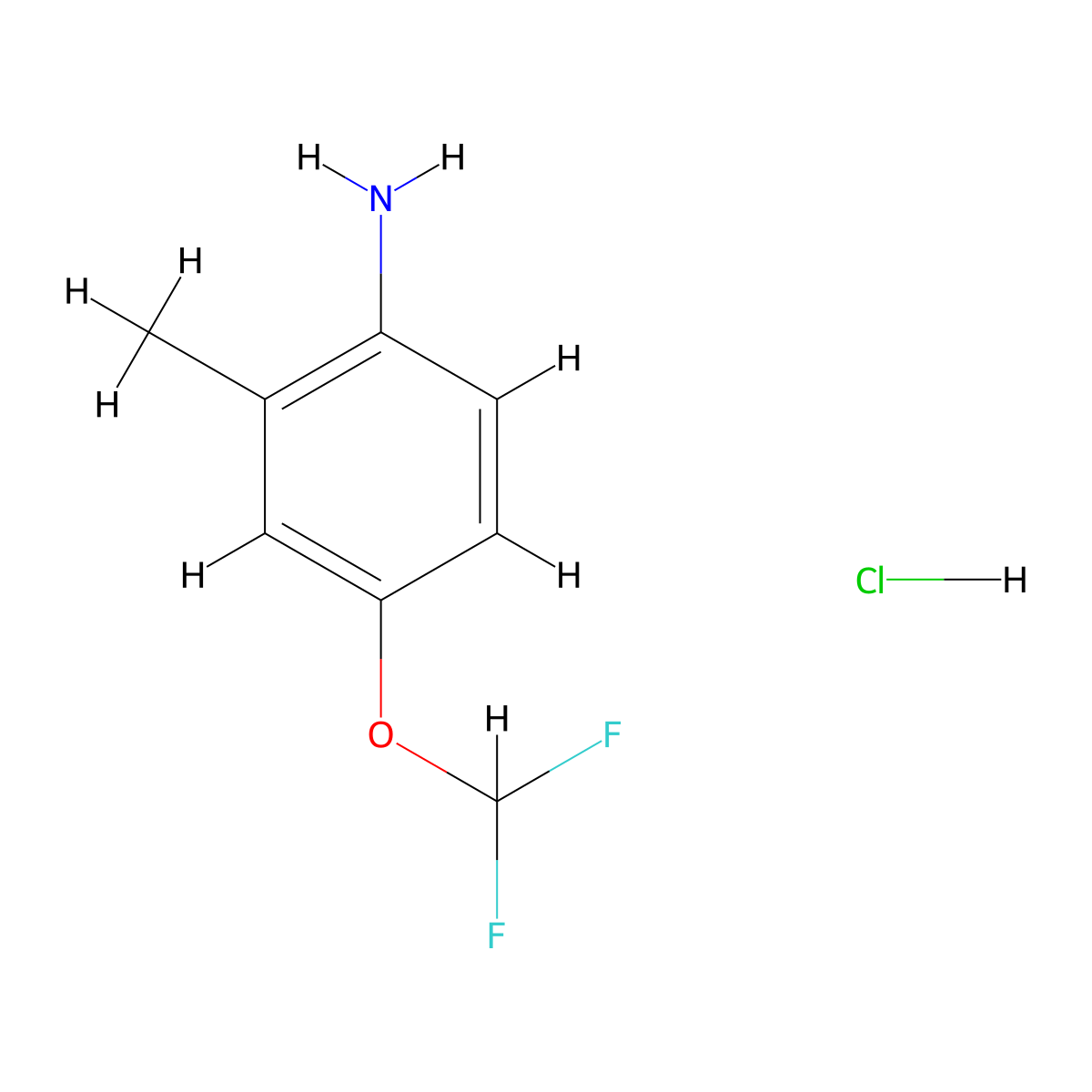 4-(Difluoromethoxy)-2-methylaniline Hydrochloride molecular structure, CAS 1185175-00-1