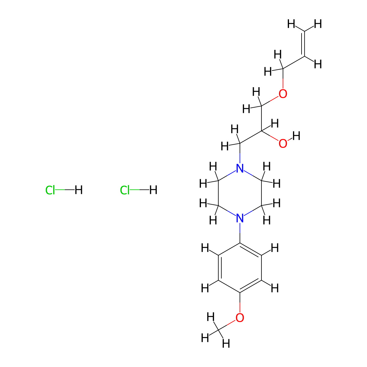 1-(Allyloxy)-3-(4-(4-methoxyphenyl)piperazin-1-yl)propan-2-ol dihydrochloride molecular structure, CAS 1185175-19-2