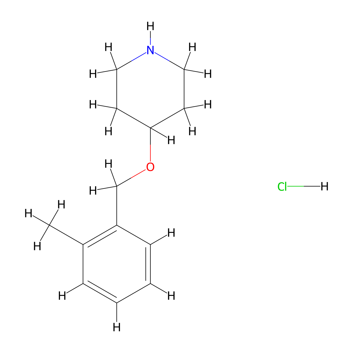 4-((2-Methylphenyl)methoxy)piperidine hydrochloride molecular structure, CAS 1185175-54-5