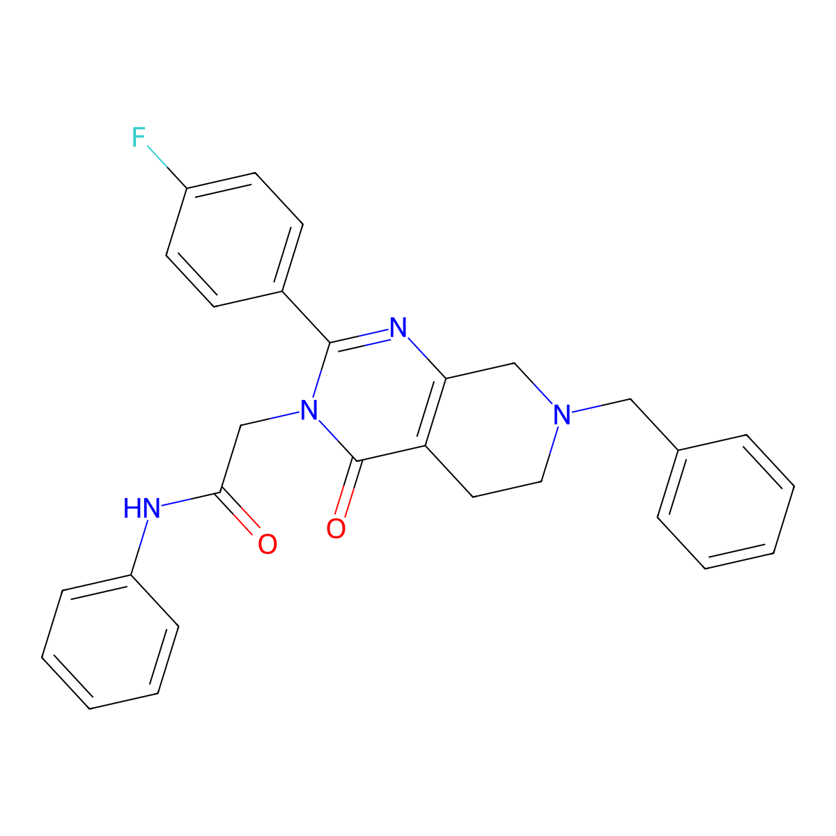 2-[7-benzyl-2-(4-fluorophenyl)-4-oxo-3H,4H,5H,6H,7H,8H-pyrido[3,4-d]pyrimidin-3-yl]-N-phenylacetamide molecular structure, CAS 1185175-61-4