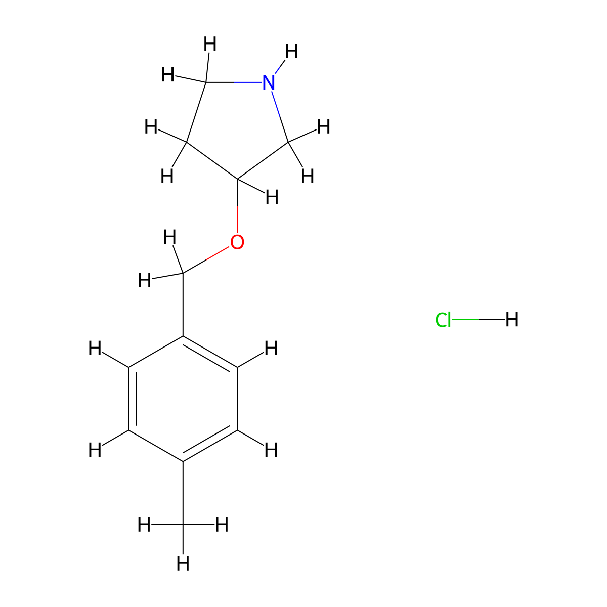 3-[(4-Methylbenzyl)oxy]pyrrolidine hydrochloride molecular structure, CAS 1185176-09-3