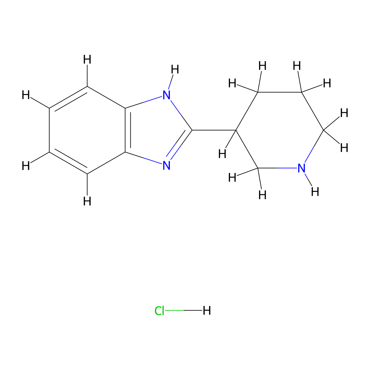 2-(piperidin-3-yl)-1H-benzo[d]imidazole hydrochloride molecular structure, CAS 1185176-25-3