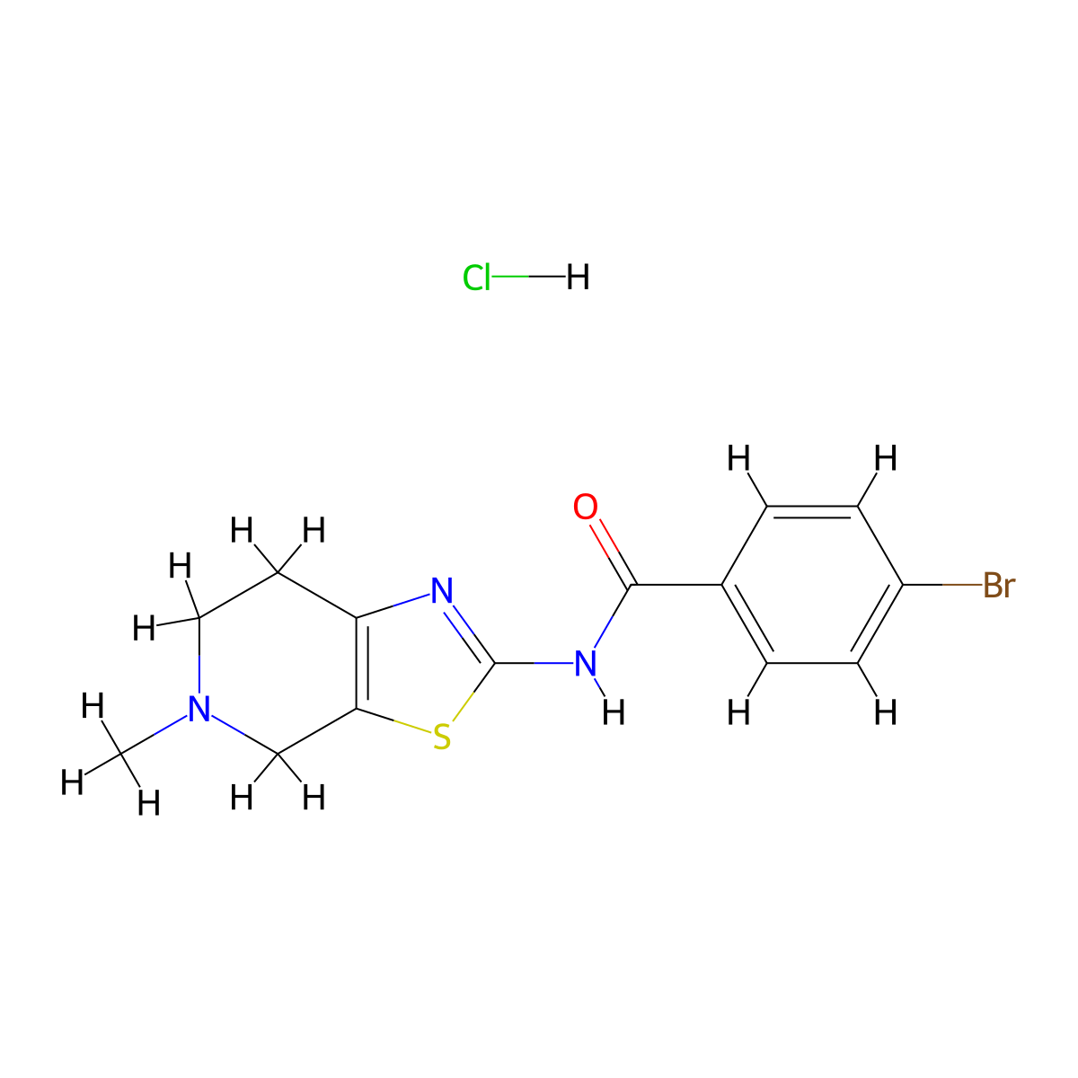 4-bromo-N-(5-methyl-4,5,6,7-tetrahydrothiazolo[5,4-c]pyridin-2-yl)benzamide hydrochloride molecular structure, CAS 1185177-44-9