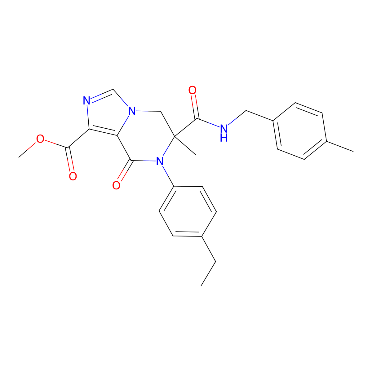 Methyl 7-(4-ethylphenyl)-6-methyl-6-{[(4-methylbenzyl)amino]carbonyl}-8-oxo-5,6,7,8-tetrahydroimidazo[1,5-a]pyrazine-1-carboxylate molecular structure, CAS 1185179-36-5