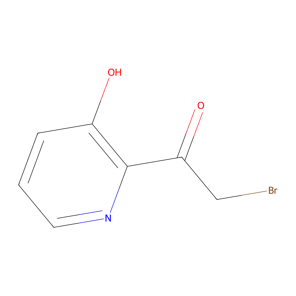 2-Bromo-1-(3-hydroxy-2-pyridinyl)ethanone molecular structure, CAS 1185186-19-9