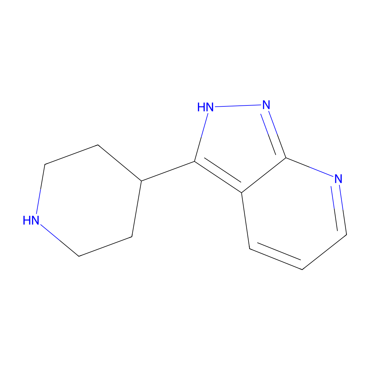 1H-Pyrazolo[3,4-b]pyridine, 3-(4-piperidinyl)- molecular structure, CAS 1185192-81-7