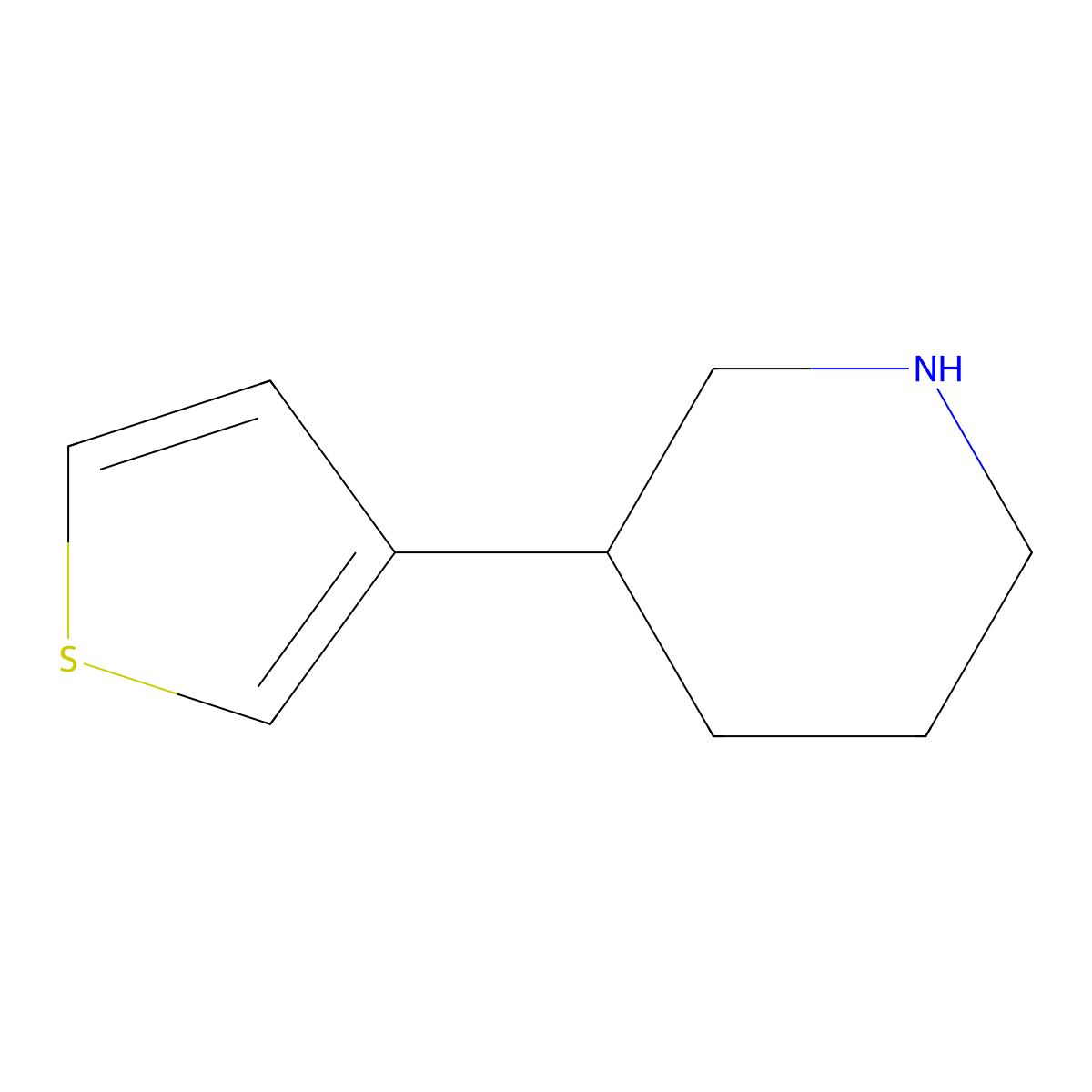 3-(Thiophen-3-yl)piperidine molecular structure, CAS 1185194-01-7