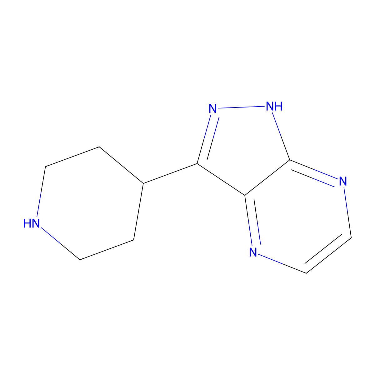 3-Piperidin-4-yl-1H-pyrazolo[3,4-b]pyrazine molecular structure, CAS 1185194-79-9