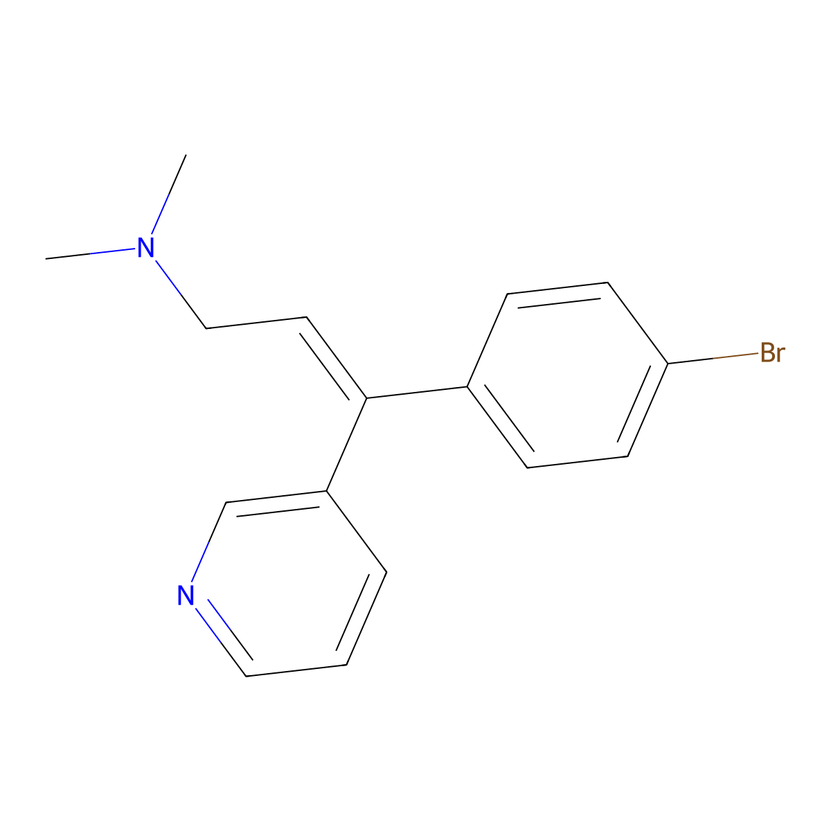 3-(4-Bromophenyl)-N,N-dimethyl-3-(pyridin-3-yl)prop-2-en-1-amine molecular structure, CAS 1185239-75-1