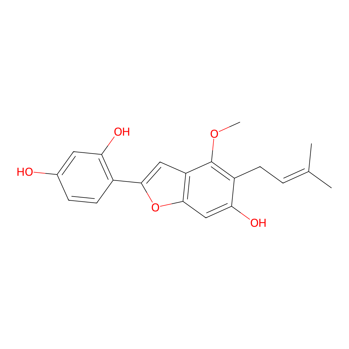 Licocoumarone molecular structure, CAS 118524-14-4
