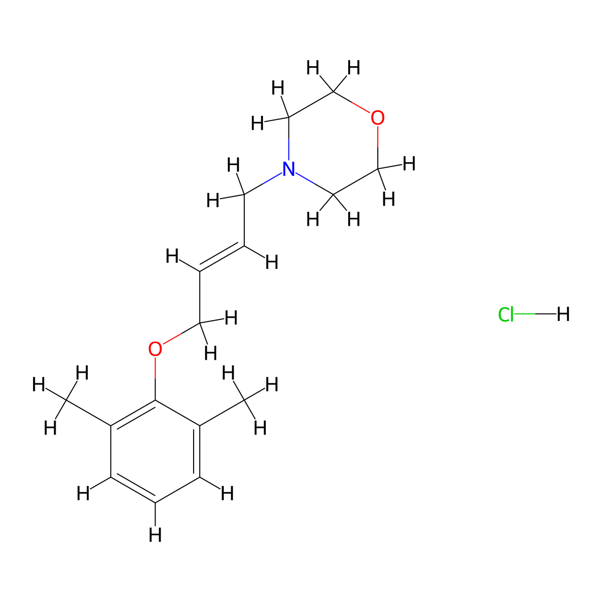 4-[4-(2,6-Dimethylphenoxy)but-2-en-1-yl]morpholine hydrochloride molecular structure, CAS 1185243-54-2
