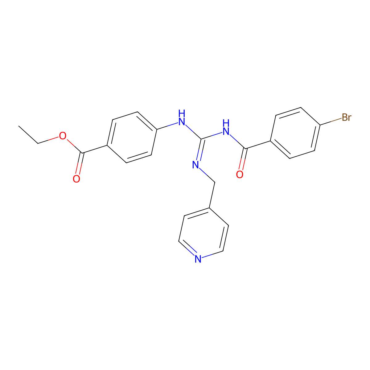 ethyl 4-({(1E)-[(4-bromobenzoyl)amino][(pyridin-4-ylmethyl)amino]methylene}amino)benzoate molecular structure, CAS 1185244-60-3