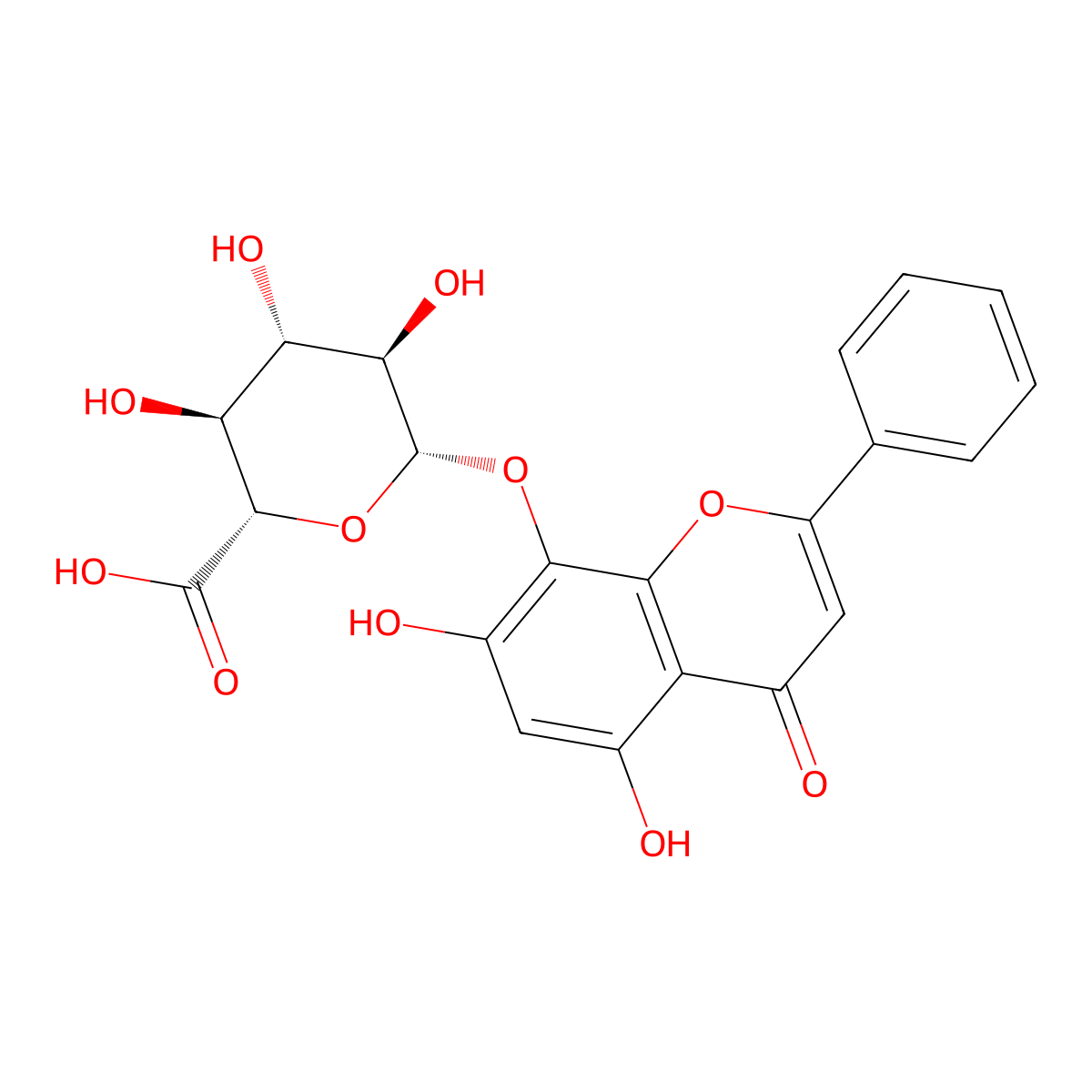 Norwogonin-8-O-glucuronide molecular structure, CAS 118525-47-6