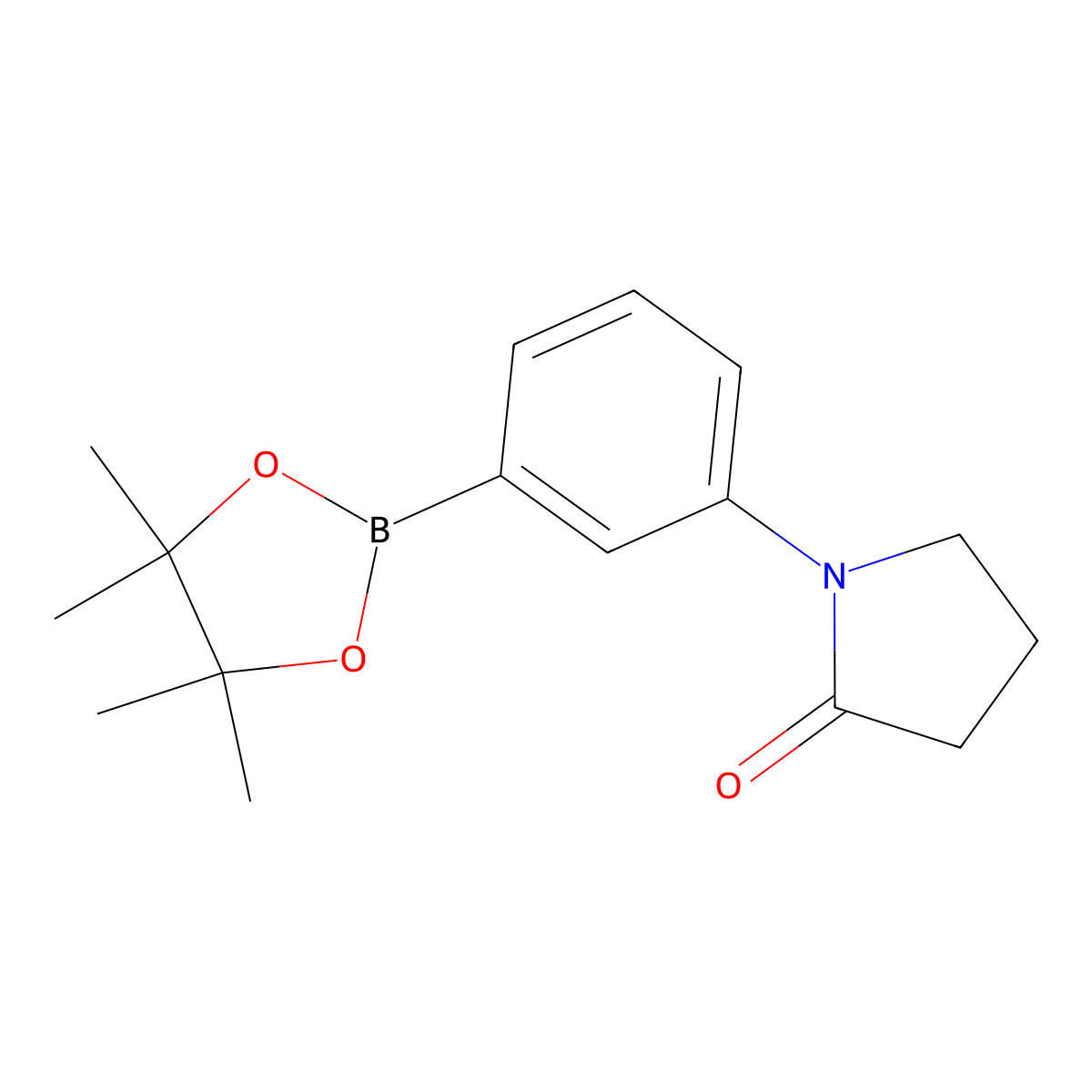 1-[3-(Tetramethyl-1,3,2-dioxaborolan-2-yl)phenyl]pyrrolidin-2-one molecular structure, CAS 1185265-61-5