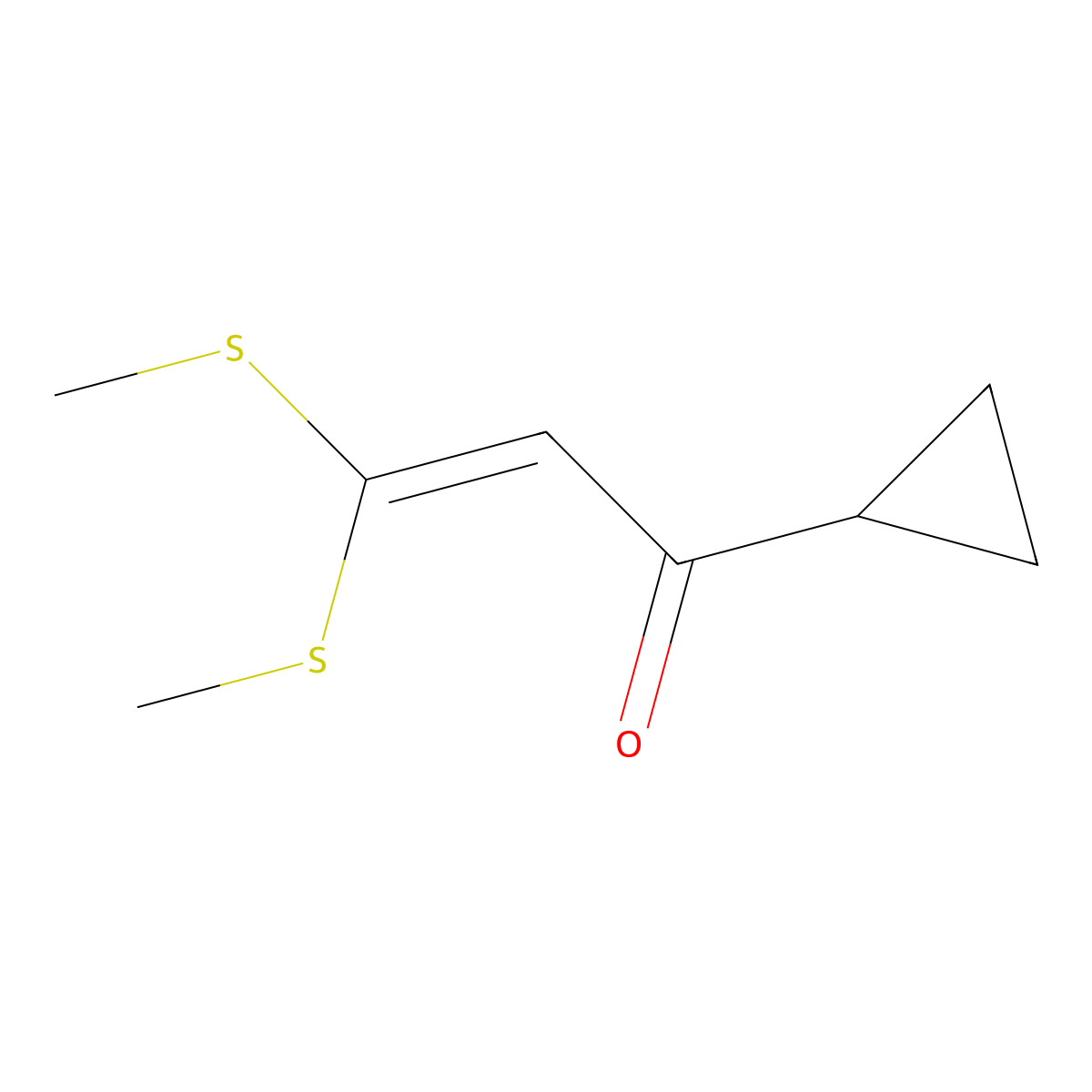 1-Cyclopropyl-3,3-bis-methylsulfanyl-propenone molecular structure, CAS 1185281-16-6