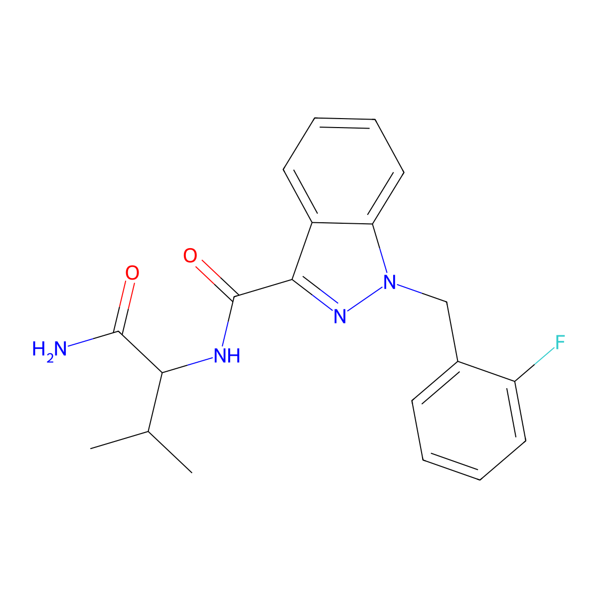 ab-fubinaca 2-fluorobenzyl isomer molecular structure, CAS 1185282-16-9