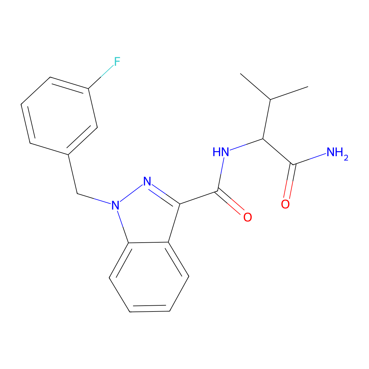 ab-fubinaca 3-fluorobenzyl isomer molecular structure, CAS 1185282-19-2