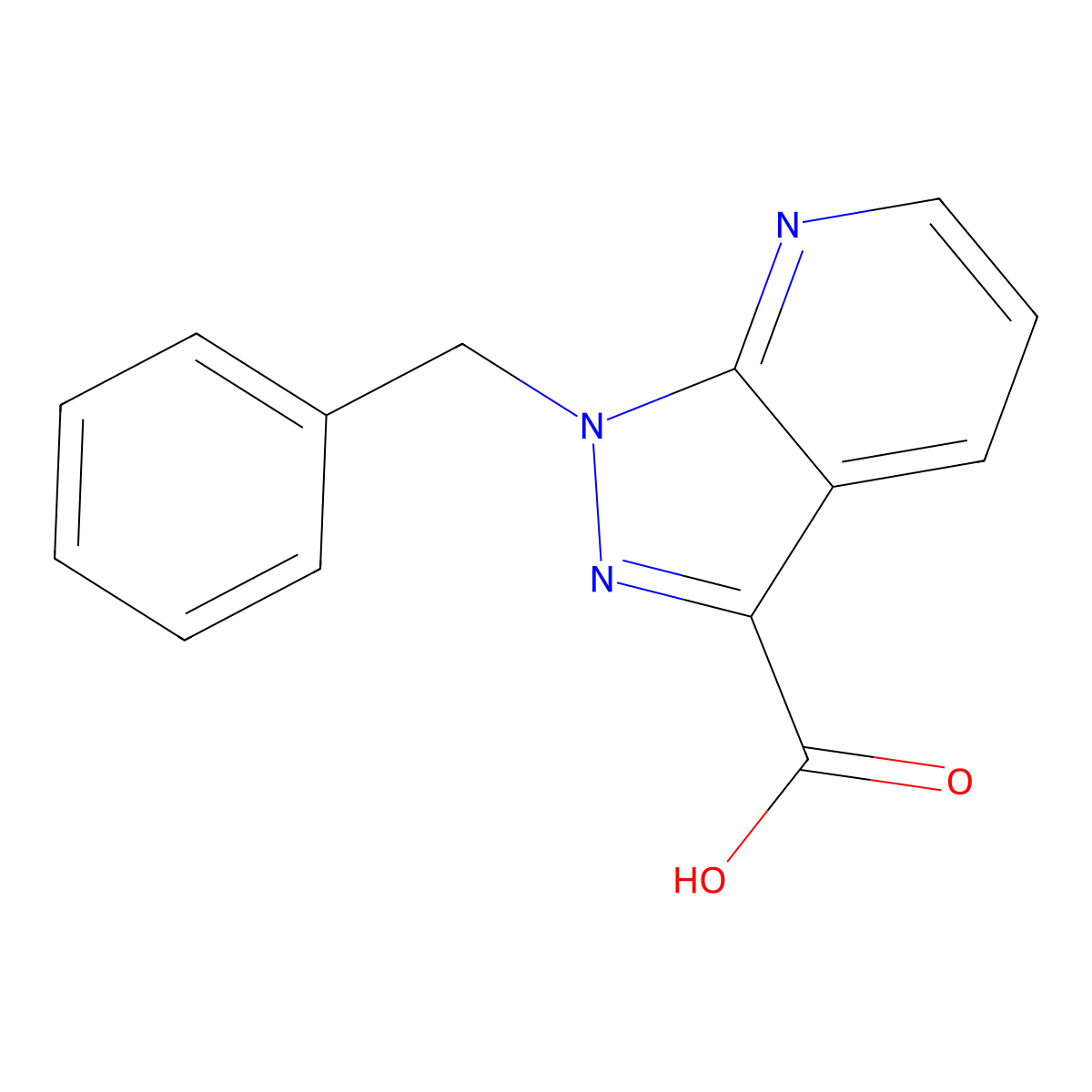 1-benzyl-1H-pyrazolo[3,4-b]pyridine-3-carboxylic acid molecular structure, CAS 1185287-60-8