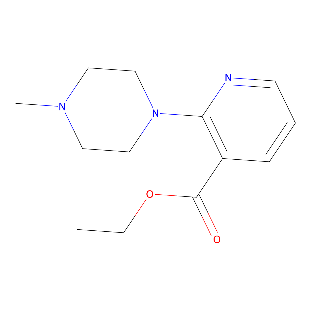 Ethyl 2-(4-Methylpiperazin-1-yl)nicotinate molecular structure, CAS 1185291-69-3
