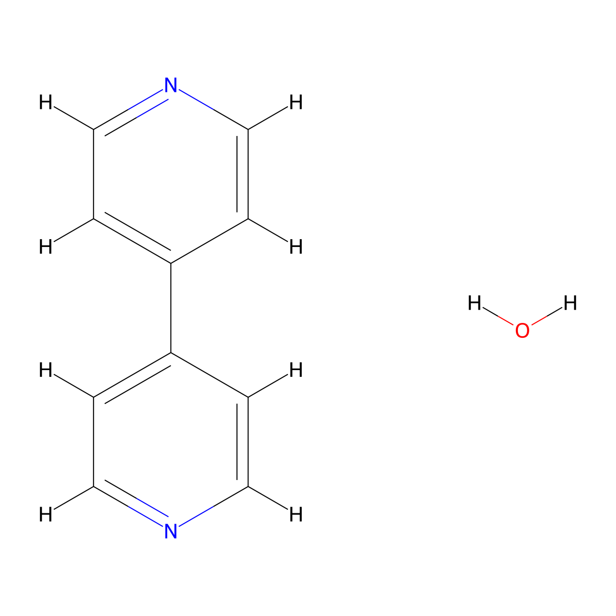 4,4'-Bipyridine--water (1/1) molecular structure, CAS 1185291-78-4