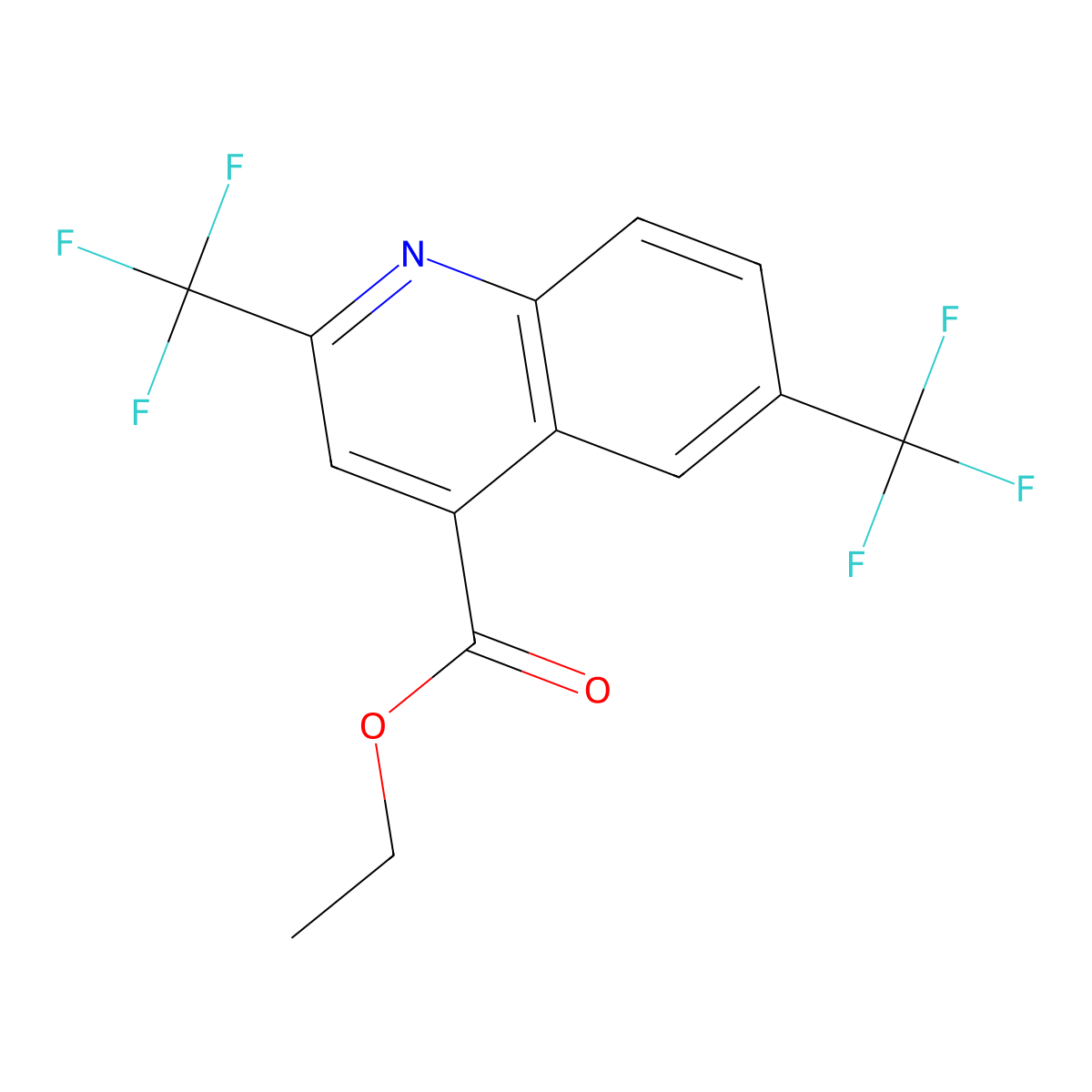 Ethyl 2,6-bis(trifluoromethyl)quinoline-4-carboxylate molecular structure, CAS 1185292-62-9
