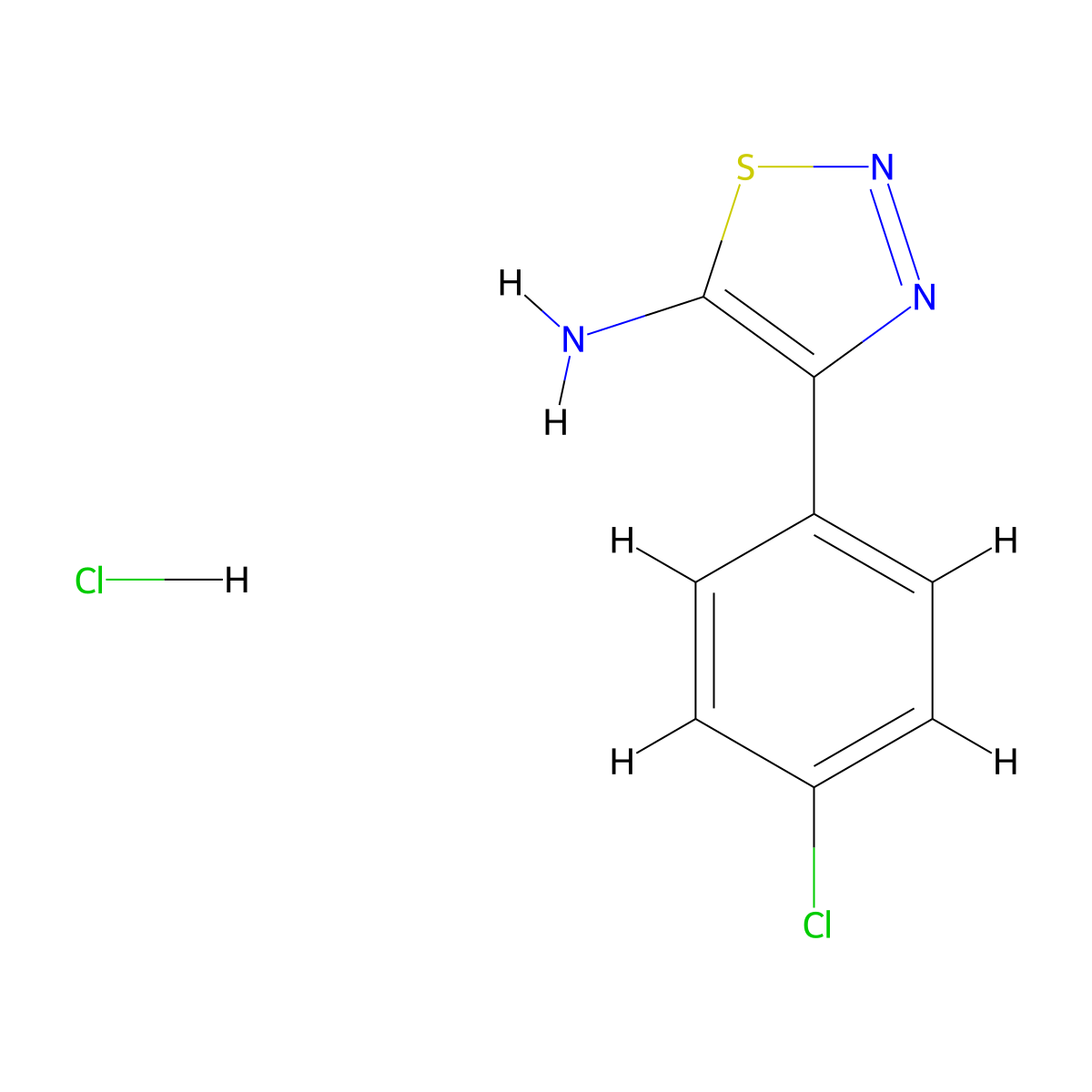 4-(4-Chlorophenyl)-1,2,3-thiadiazol-5-amine hydrochloride molecular structure, CAS 1185292-71-0
