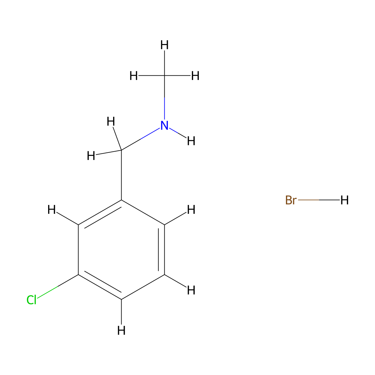 (3-Chlorophenyl)-N-methylmethanamine hydrobromide molecular structure, CAS 1185292-73-2