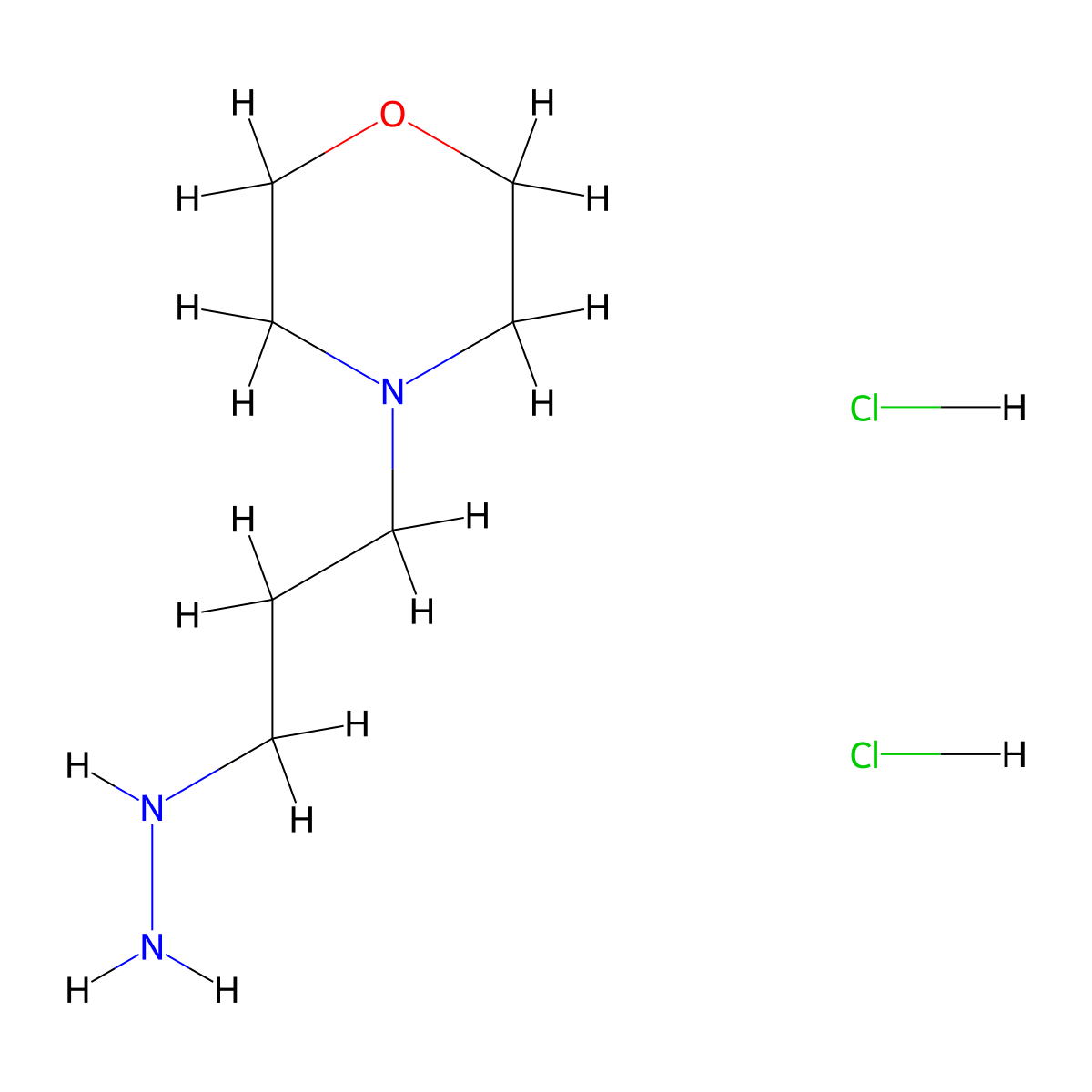 4-(3-Hydrazinylpropyl)morpholine dihydrochloride molecular structure, CAS 1185292-74-3