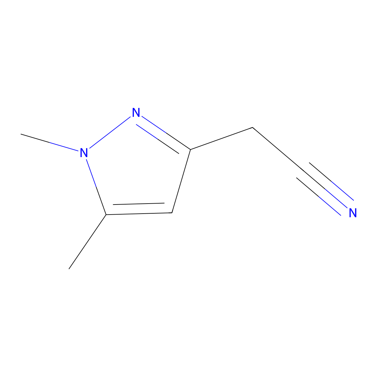 2-(1,5-Dimethyl-1H-pyrazol-3-YL)acetonitrile molecular structure, CAS 1185292-76-5