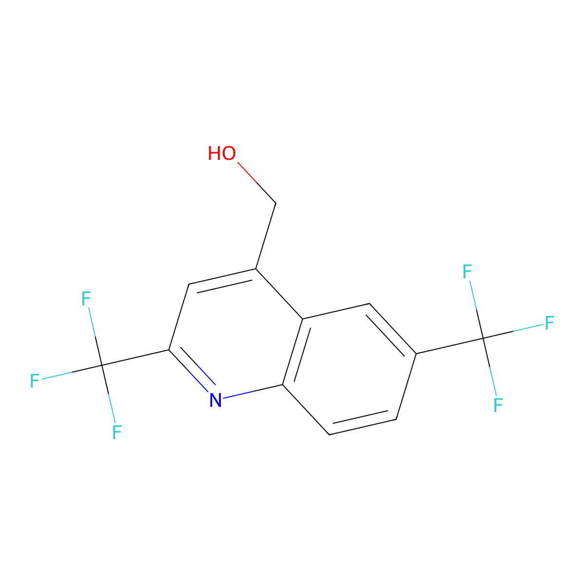 (2,6-Bis(trifluoromethyl)quinolin-4-yl)methanol molecular structure, CAS 1185292-81-2