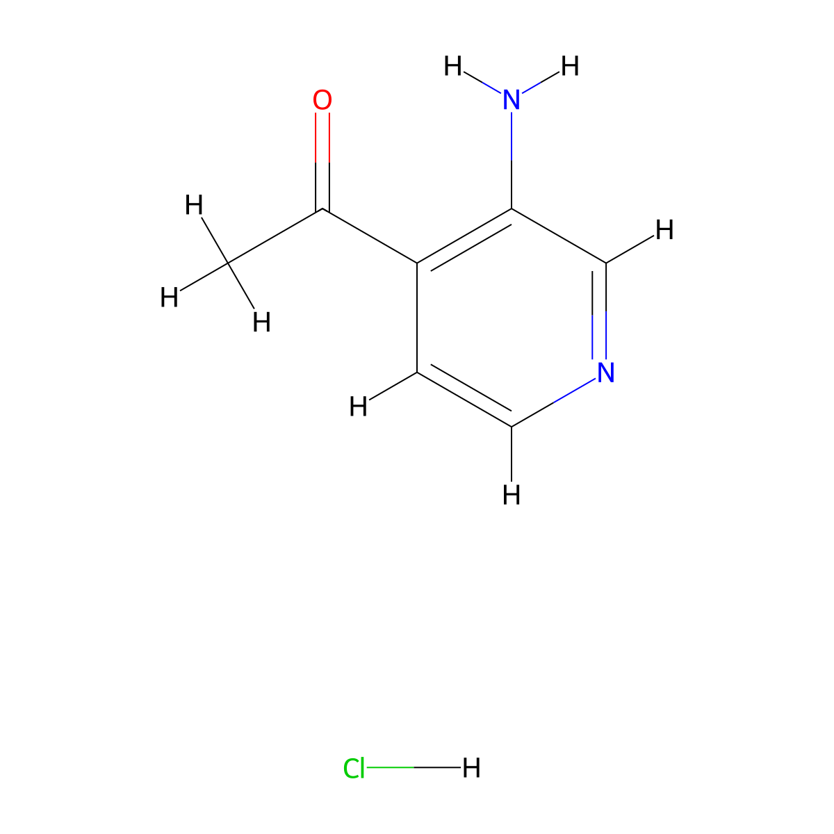 1-(3-Aminopyridin-4-YL)ethanone hydrochloride molecular structure, CAS 1185292-85-6