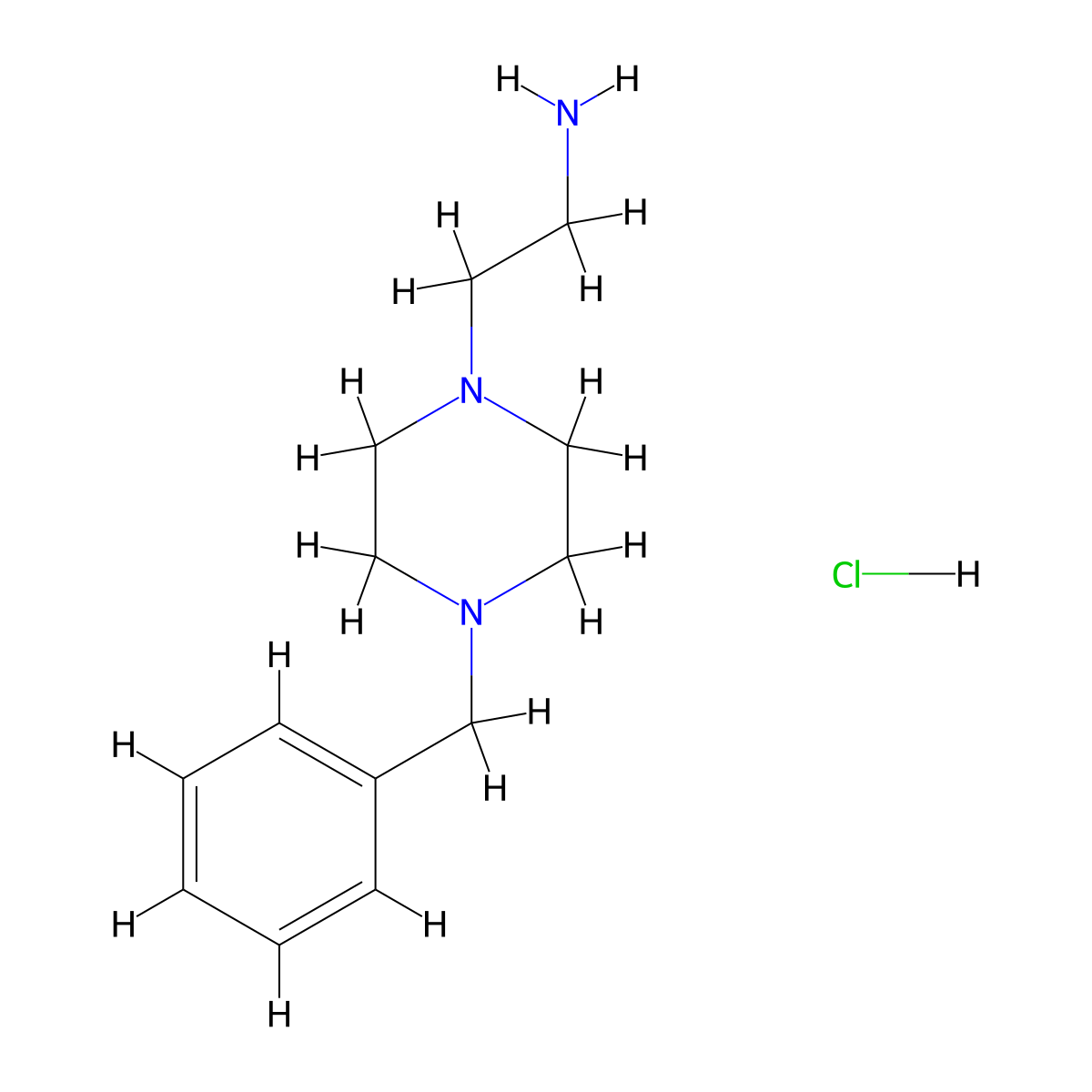 2-(4-Benzylpiperazino)ethan-1-amine pentahydrochloride molecular structure, CAS 1185292-90-3