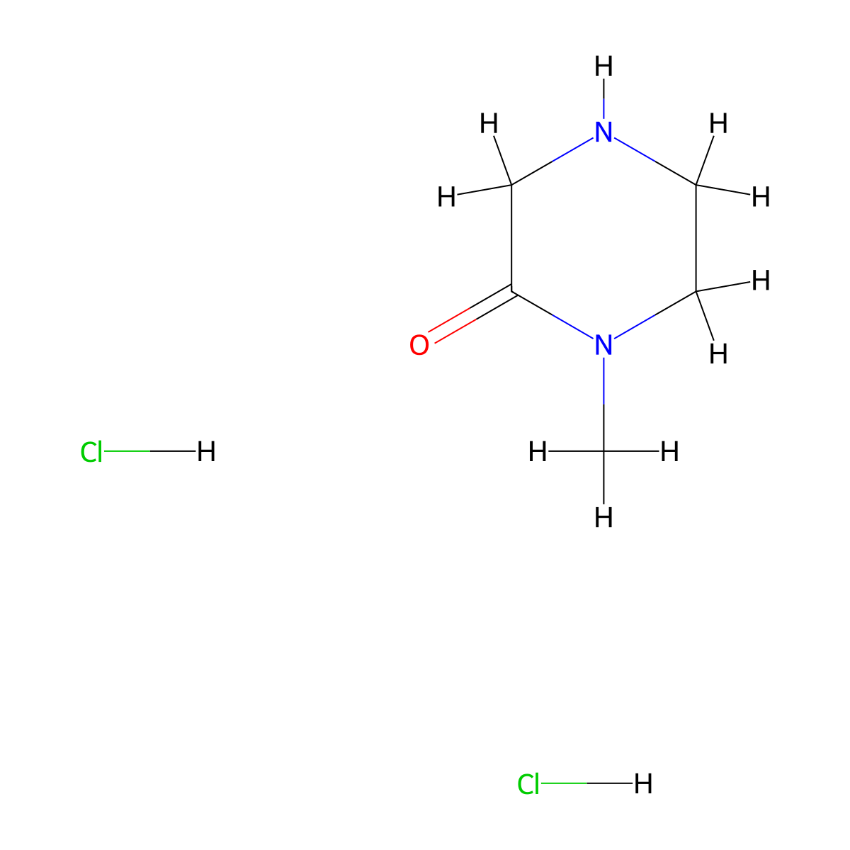 1-Methylpiperazin-2-one dihydrochloride molecular structure, CAS 1185292-91-4