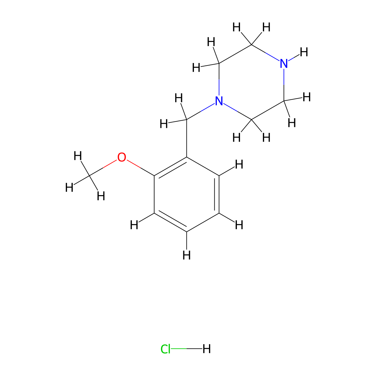 1-(2-Methoxy-benzyl)-piperazine hydrochloride molecular structure, CAS 1185292-94-7